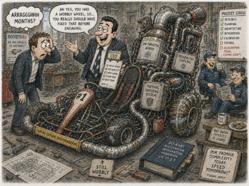 Image showing a ridiculously over specified machine, full of unnecessary bloat.