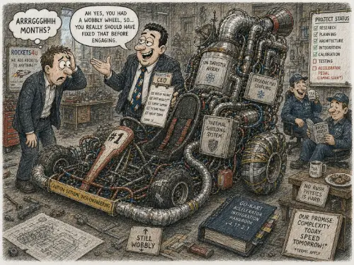 Image showing a ridiculously over specified machine, full of unnecessary bloat.