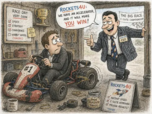 Rocket salesman selling to a go kart build hobbyist