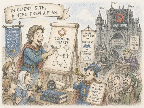 Medieval Architect drawing a plan to get rid of SightKor