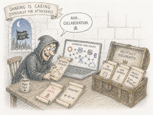 A shifty character stealing technical drawings from connected SaaS services