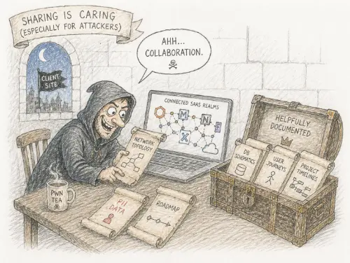 A shifty character stealing technical drawings from connected SaaS services